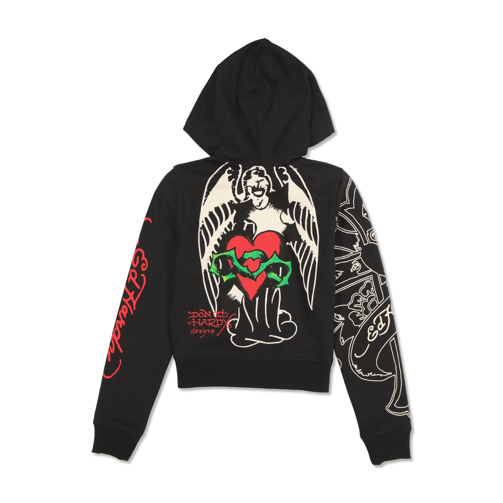 Sacred Heart Cropped Zip Fleece Hoodie