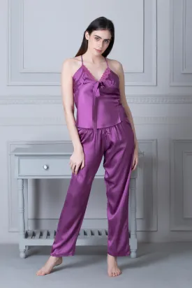 Satin Night suit Purple