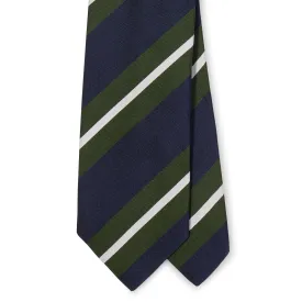 Silk Mogador Regimental Stripe Tipped Tie