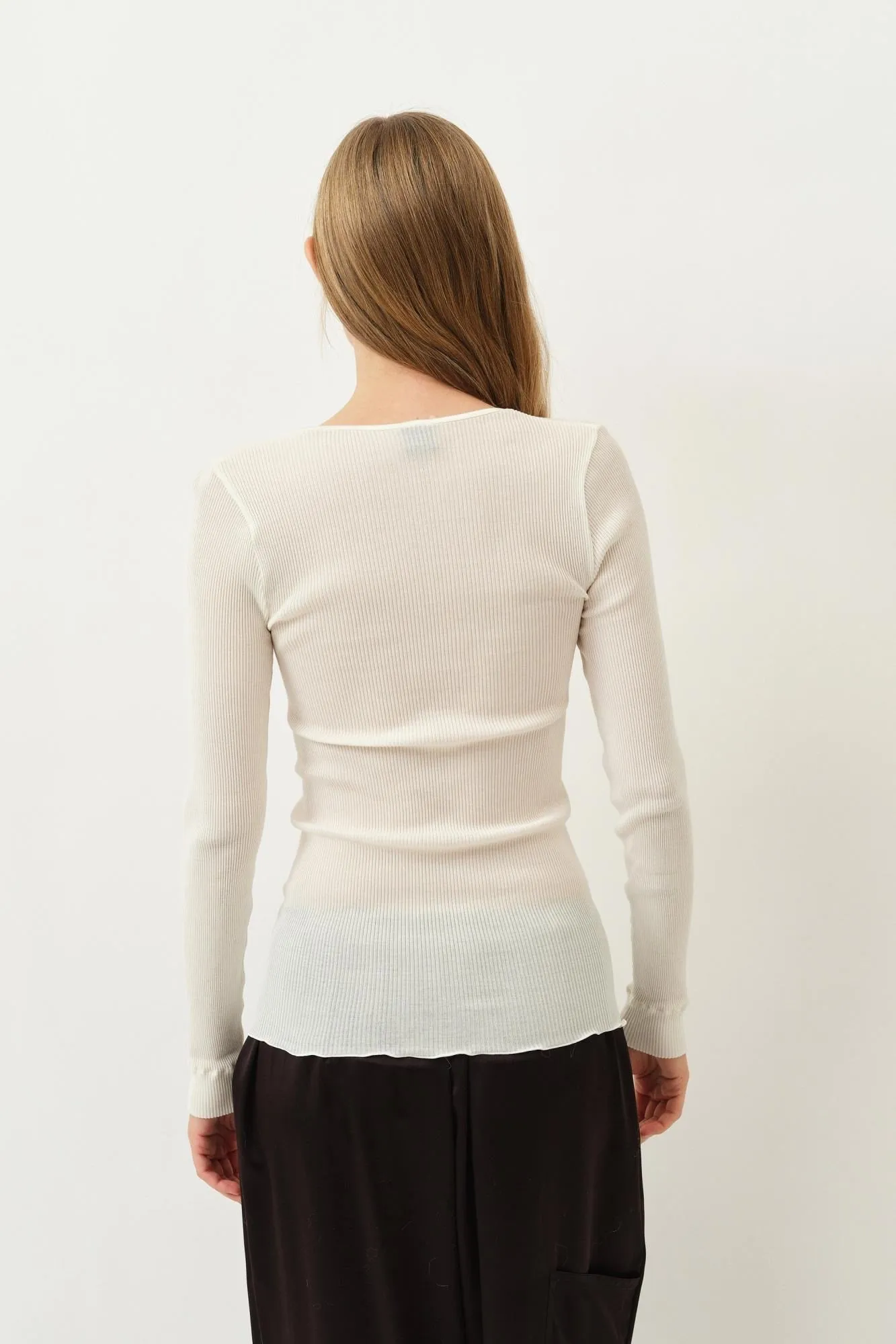 Simona Oscalito Longsleeve Top — Ivory