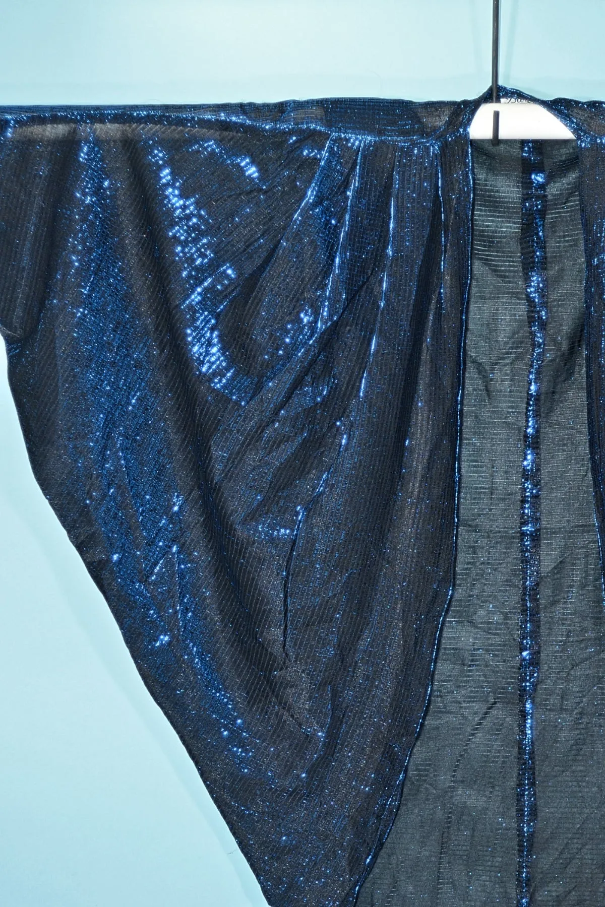 SOLD Vintage Blue/Black Sparkle Batwing Cocoon Top Blouse OS