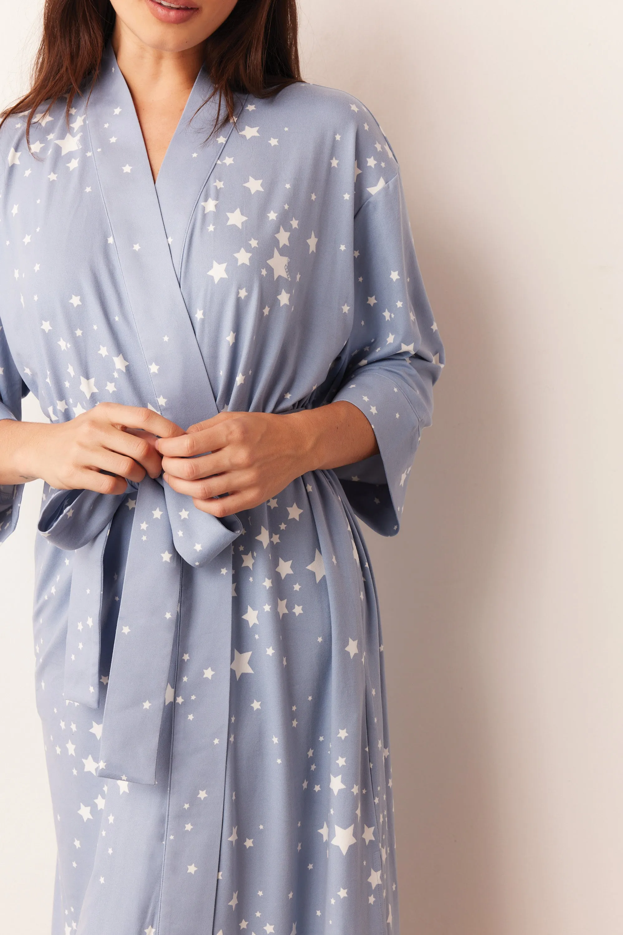 Vera Midi Robe | Light Blue Stars