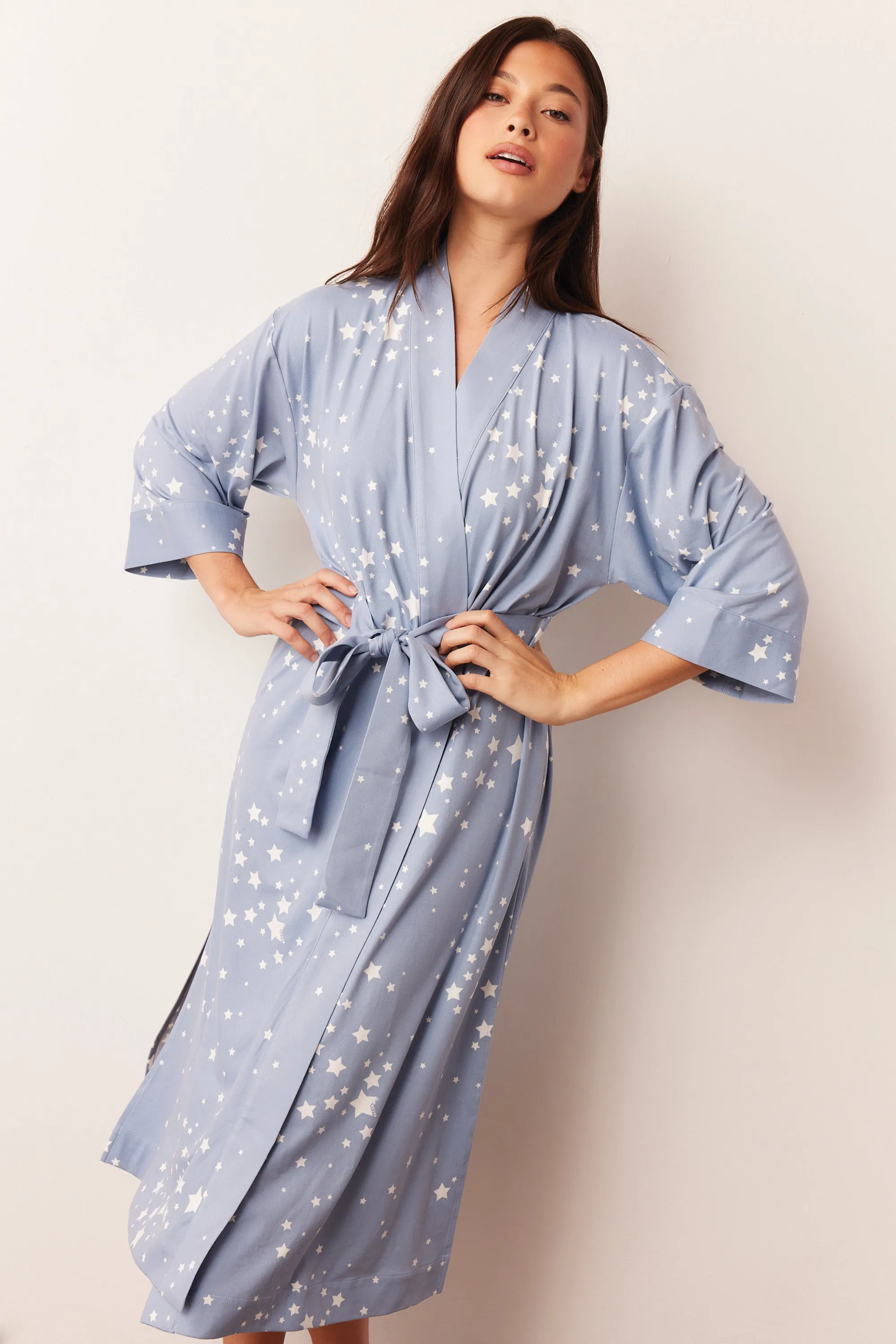 Vera Midi Robe | Light Blue Stars