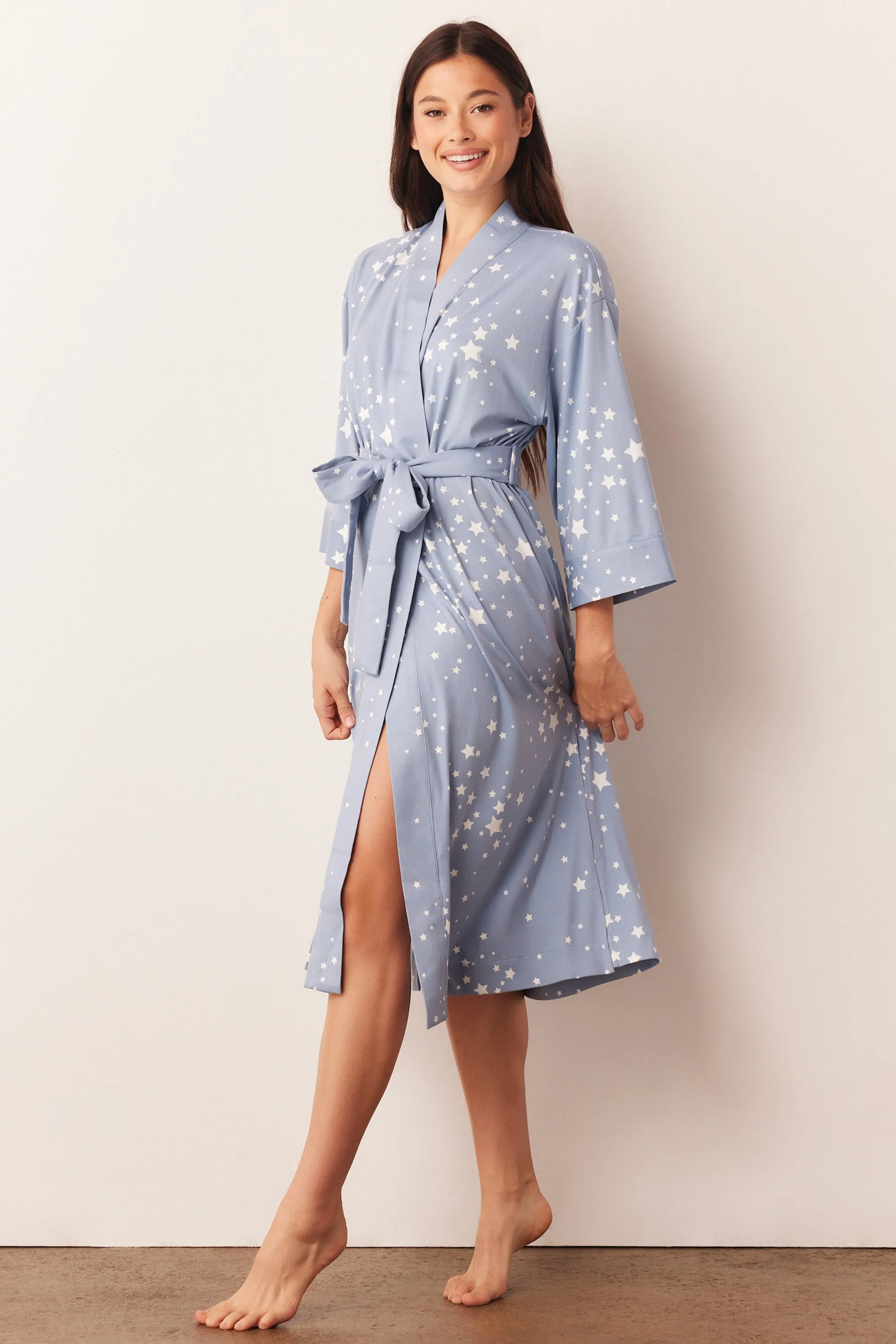 Vera Midi Robe | Light Blue Stars