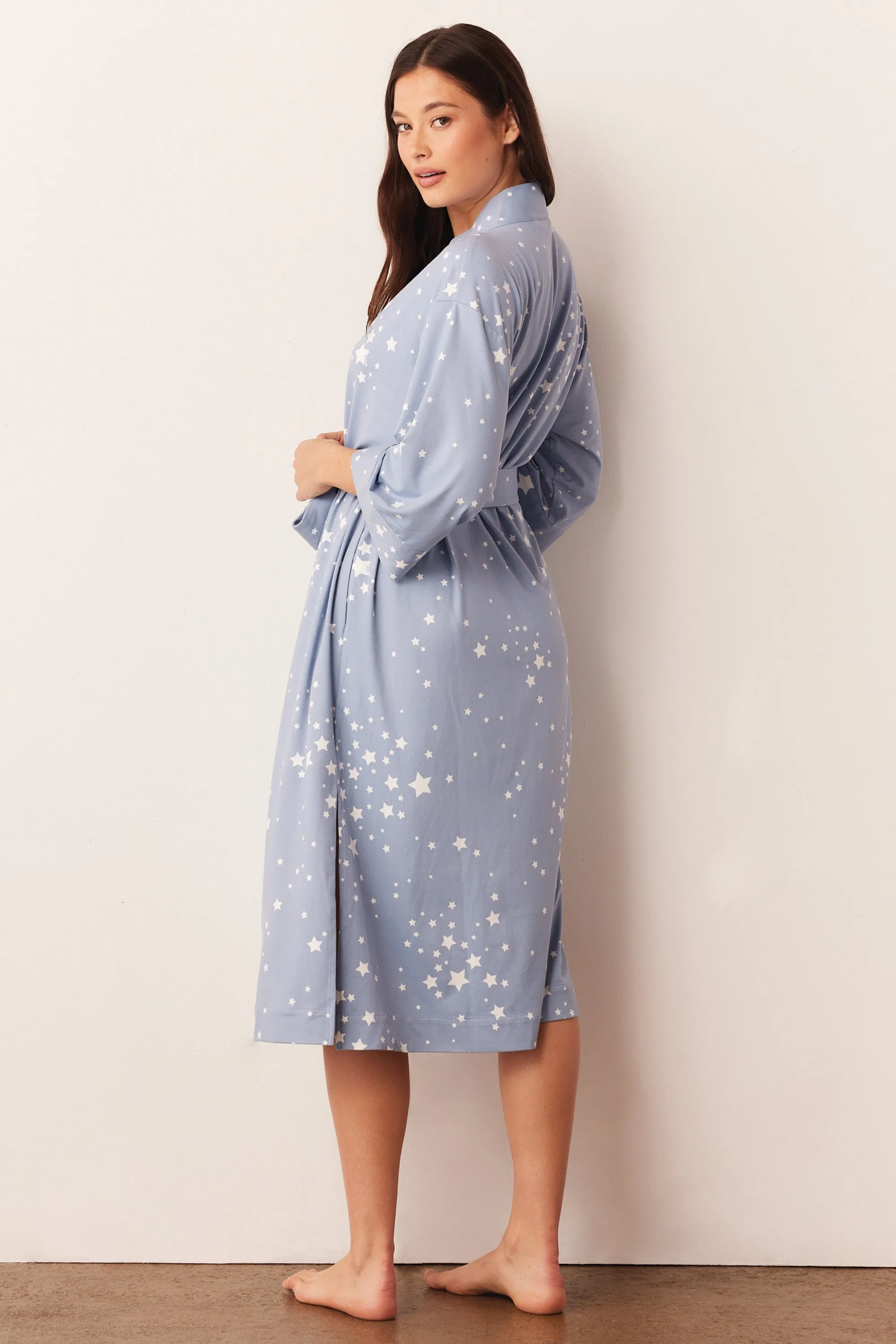 Vera Midi Robe | Light Blue Stars