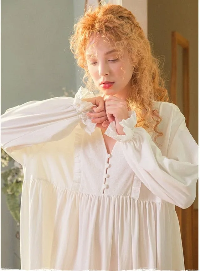 Victorian Love, Oversized Sleepwear, Blue or White, S-L