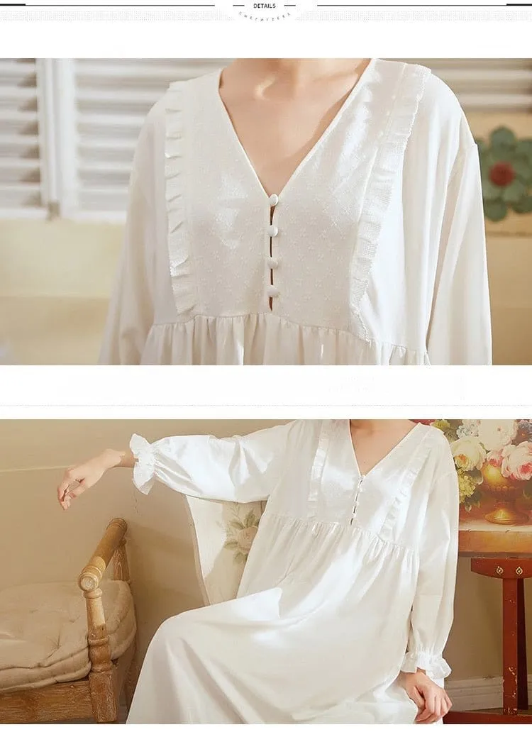 Victorian Love, Oversized Sleepwear, Blue or White, S-L