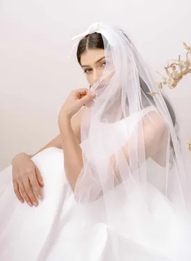 Whisper chapel veil with silk bow - Style #2369