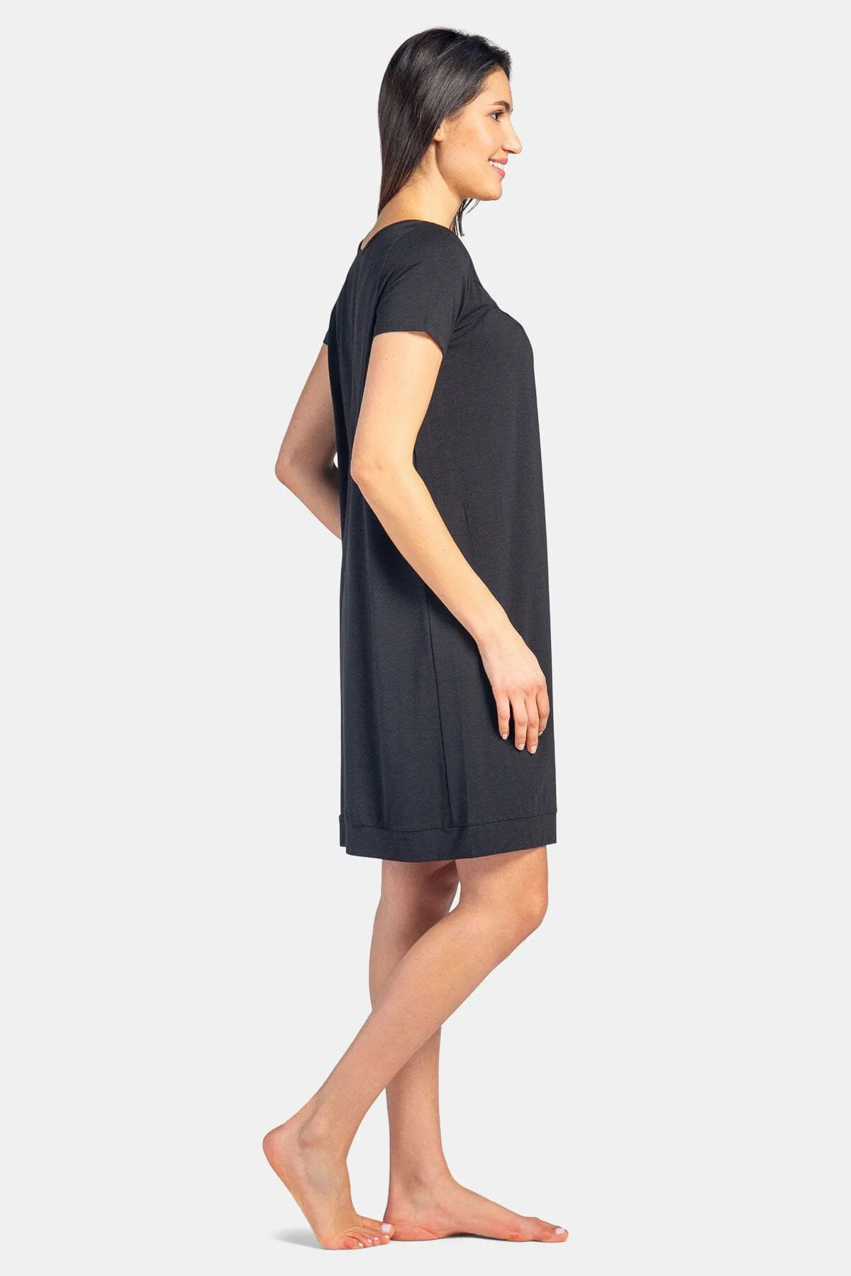 Women's Short Sleeve Jersey Nightgown - Relaxed Fit